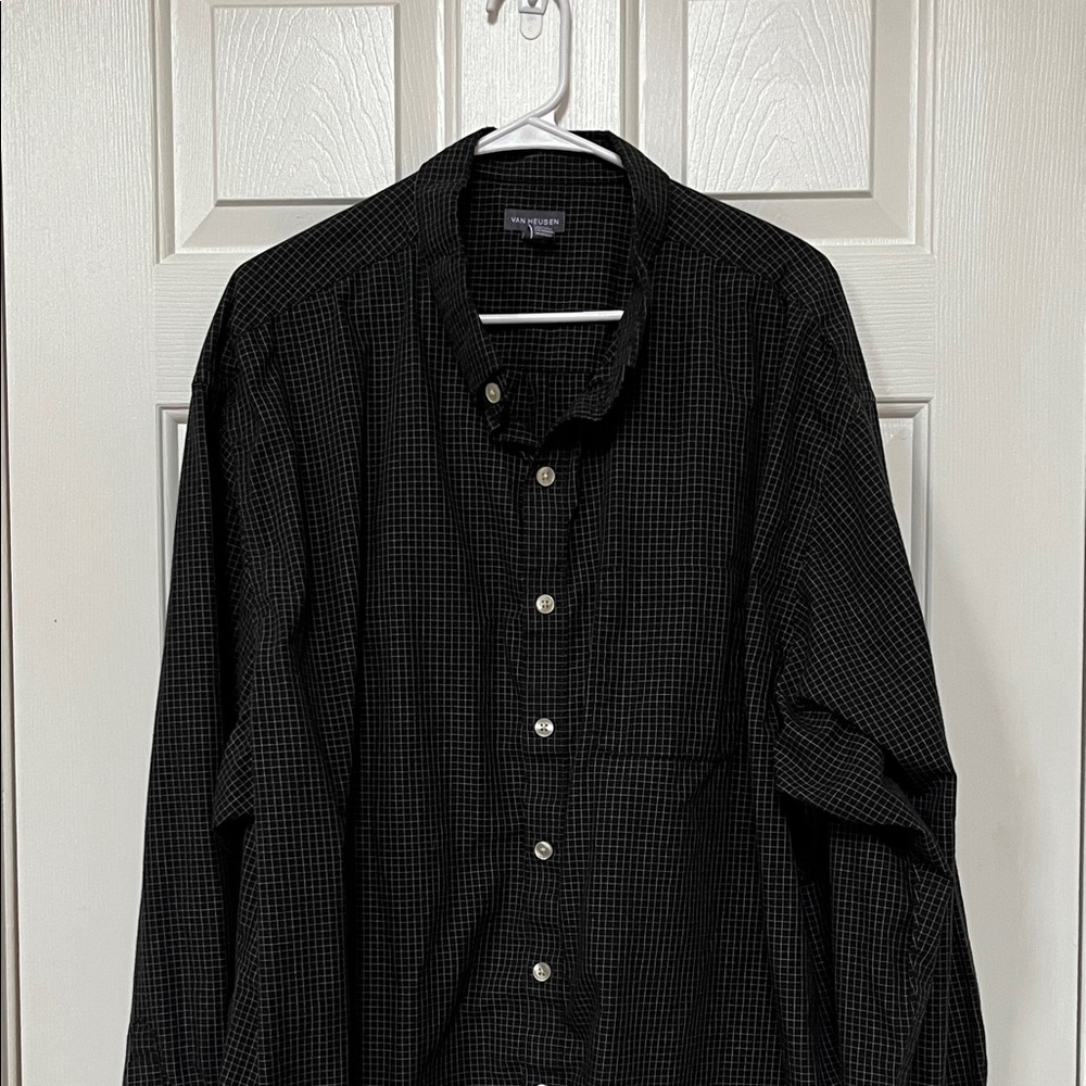 Van Heusen Dark Checkered Button-Down Shirt